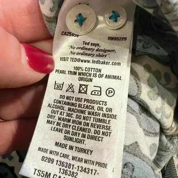 Ted Baker London Women’s Short Sleeve Button Down Blouse Size 2 (XS) Cotton - Picture 6 of 8